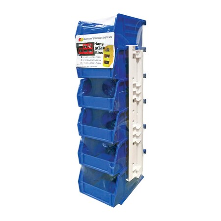 Quantum Storage Hang Stack Bins Blue 6Pk RQUS210BL